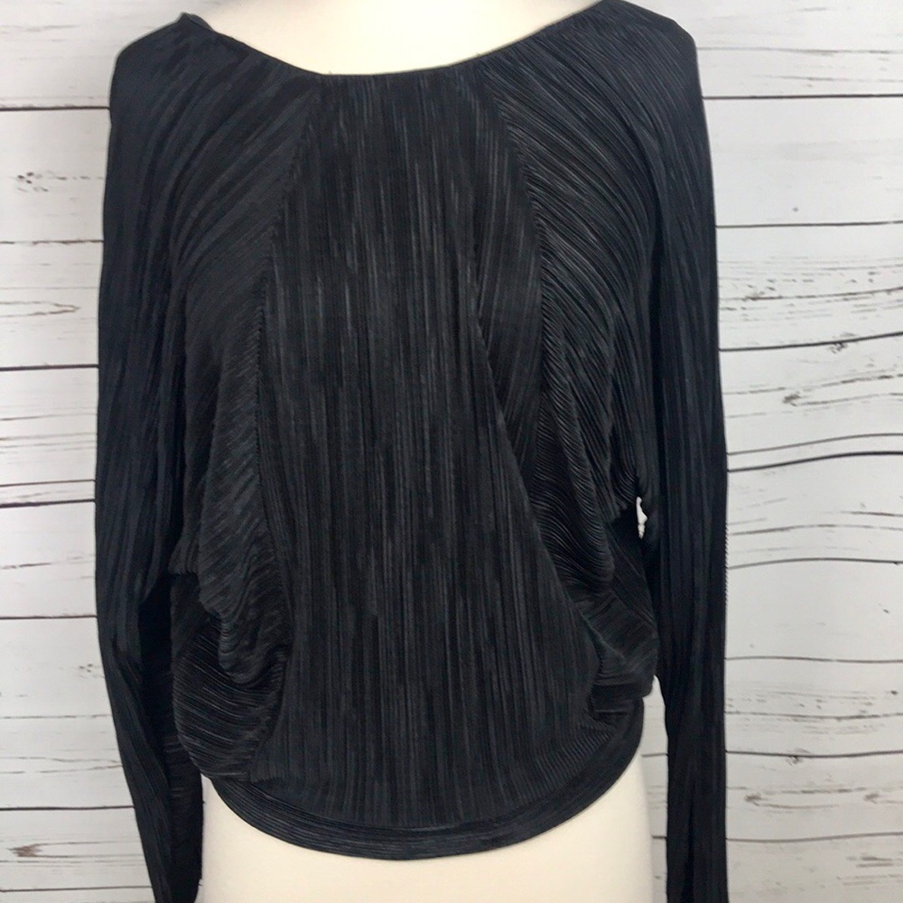 Zara Black Top with Long Sleeve Black M